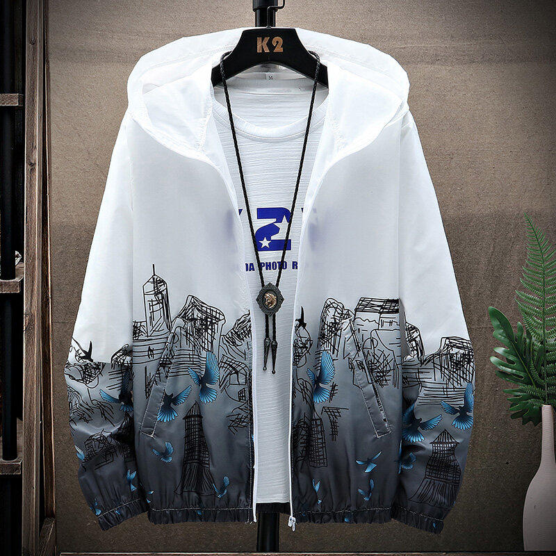 防晒服夏天防晒衣皮肤衣男带帽运动轻薄外套男薄款FS01-P20,男装夹克,星座1206（原A206）