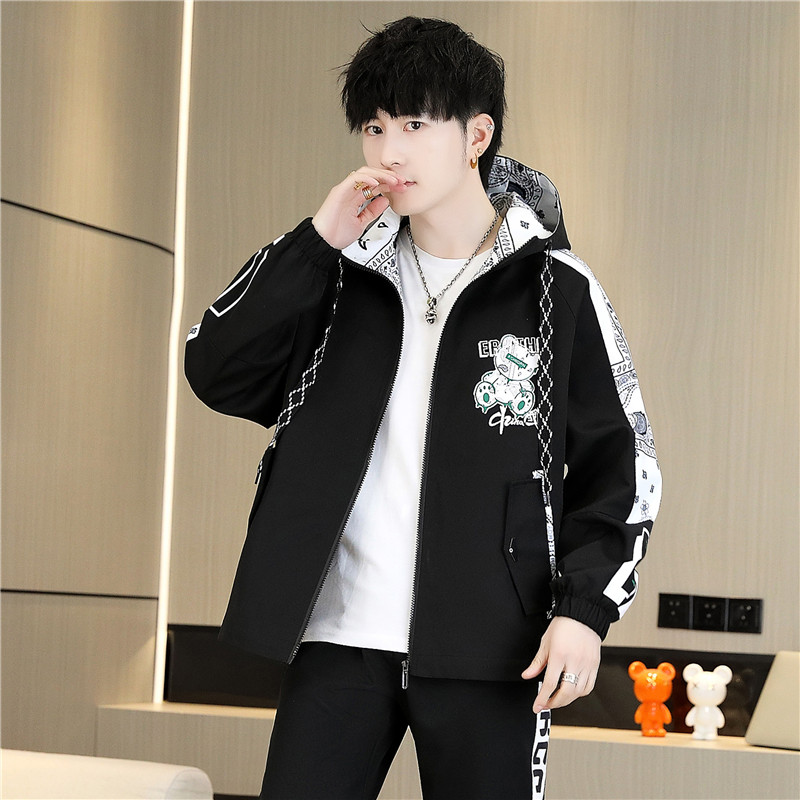 秋季新款青少年学生休闲连帽夹克外套男休闲青少年上衣JK811-P65,男装夹克,星座1206（原A206）