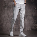 男士夏季小脚裤青年百搭休闲裤修身男生薄款直筒长裤K508-P30，男装休闲裤，电商A206