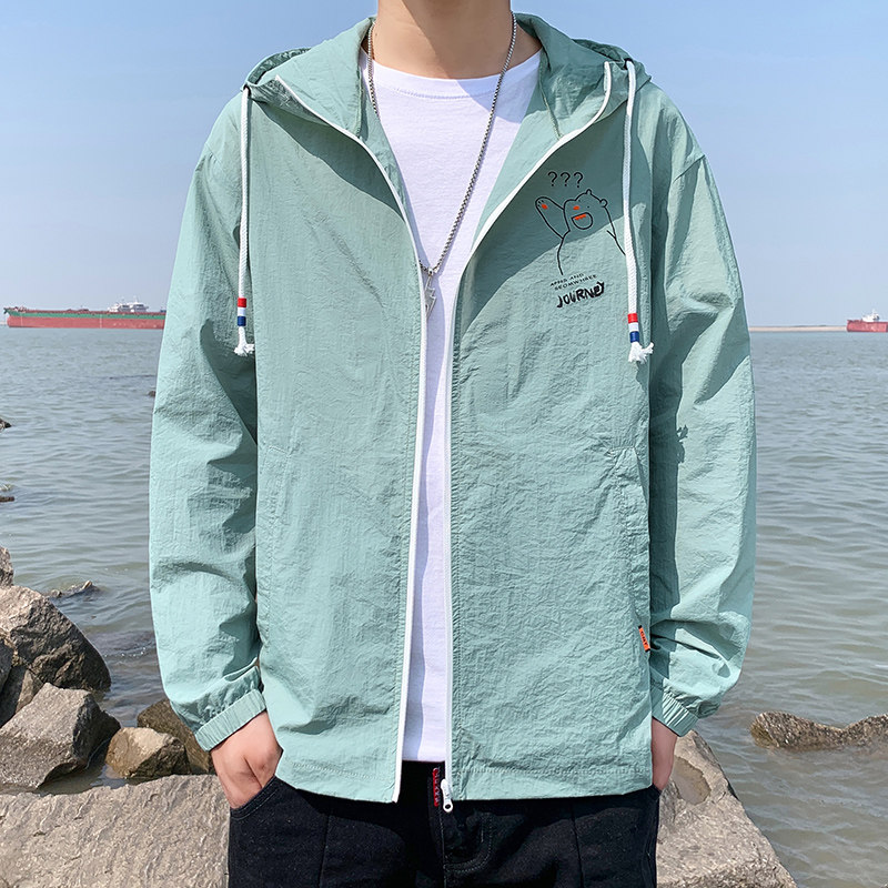 夏季防晒衣连帽纯色薄款外套夹克情侣个性拼接防晒服男F230-P30,男装夹克,星座1206（原A206）