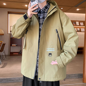 春秋新款连帽外套男休闲宽松青少年夹克JM7666-P70图片