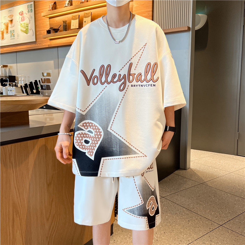 2025新款夏季透气青少年男士韩版时尚百搭透气套装YCGW776-P53,男装休闲套装,星座1206（原A206）