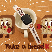 和风猫饭原创拳击吐司表带iwatchs11109适用苹果华为美式复古硅胶