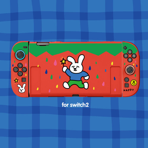 和风猫饭新款任天堂switch2代保护套红色草莓兔原创NS2硬壳收纳包