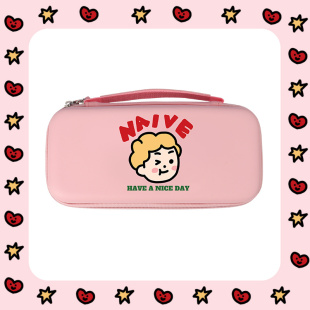 和风猫饭粉色switch收纳包盒保护套卡槽oled任天堂防摔手拿小人