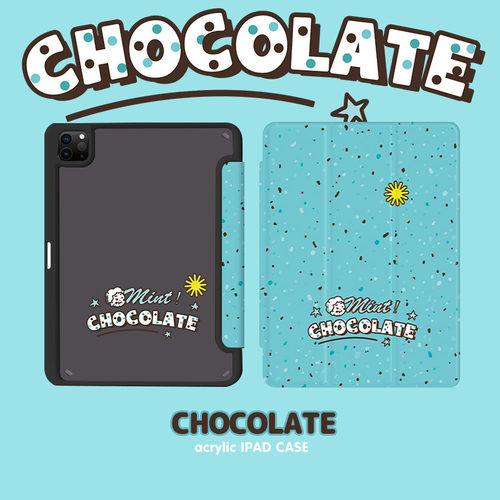 和风猫饭薄荷巧克力适用苹果华为2024新款ipadPro/air456保护套matepad11平板壳720亚克力带笔槽防摔壳