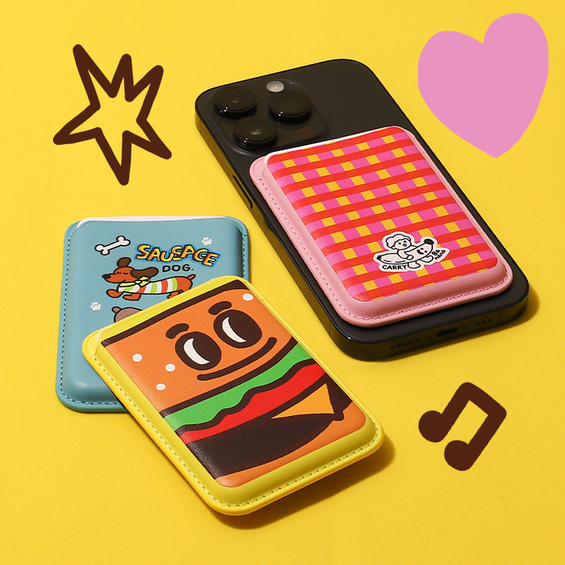 彩虹格子腊肠狗汉堡通用磁吸卡包手机magsafe卡套个性可爱背夹,箱包皮具/热销女包/男包,卡包,淘宝优惠券,粉丝福利购,淘宝优惠卷