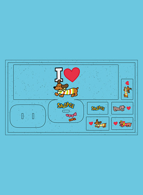 黑猫腊肠狗彩虹20w适用于苹果16/15promax充电器air6贴纸18w快充