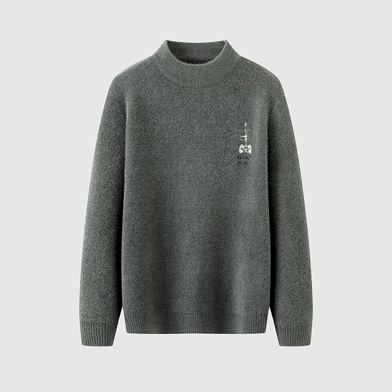 一线撤标撤柜2024年男士秋冬款简约舒适修身半高领男款针织衫上衣