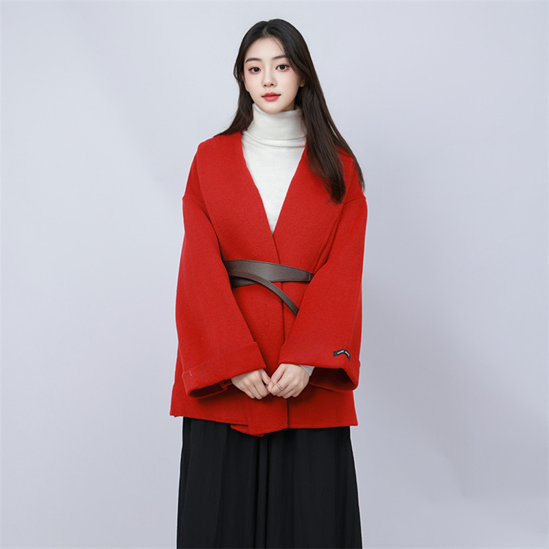 【雅家】撤标撤柜！秋冬女新款时尚皮带宽松显瘦短款毛呢大衣外套,女装/女士精品,毛呢外套,淘宝优惠券,粉丝福利购,淘宝优惠卷