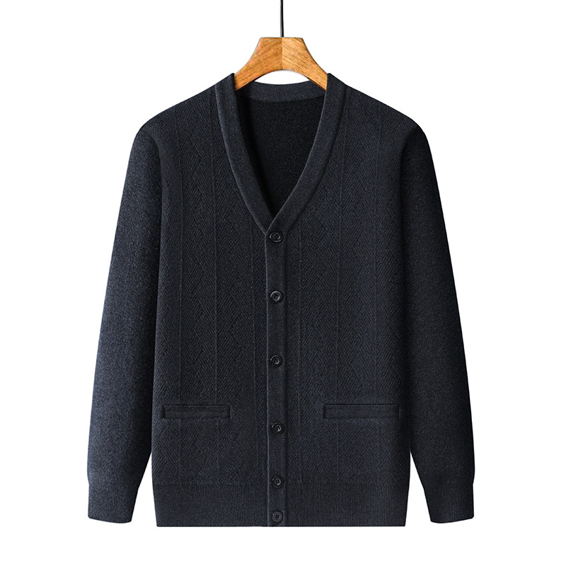 撤标撤柜(C)秋冬男士简约斜纹肌理提花双口袋设计V领针织开衫,男装,针织衫/毛衣,淘宝优惠券,粉丝福利购,淘宝优惠卷