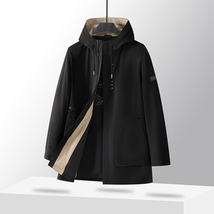 休闲运动刺绣舒适宽松夹克连帽风衣外套 时尚 撤标男士 2024春装