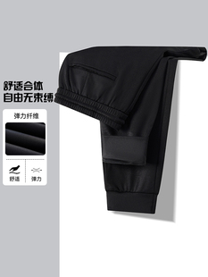 百搭男抽绳微弹直筒束脚口休闲裤 时尚 新款 一线撤柜撤标2024年春季