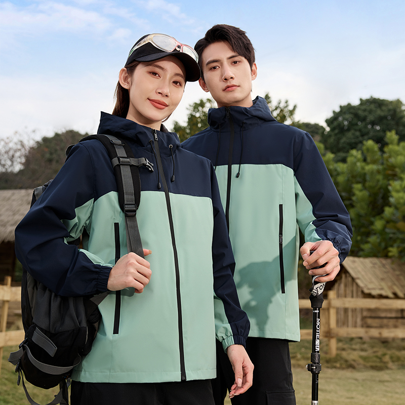 一线撤标撤柜2025春季男新款薄款宽松户外连帽防风冲锋衣夹克外套