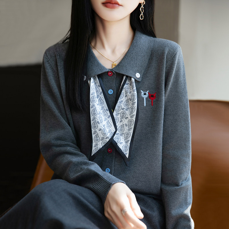 撤标撤柜(A)彩扣刺绣丝巾针织开衫外套春秋外搭洋气大码女装上衣,女装/女士精品,毛针织衫,淘宝优惠券,粉丝福利购,淘宝优惠卷