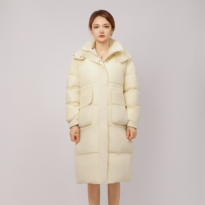 【雅家】撤标撤柜！冬季新款韩版宽松过膝长款休闲加厚连帽羽绒服