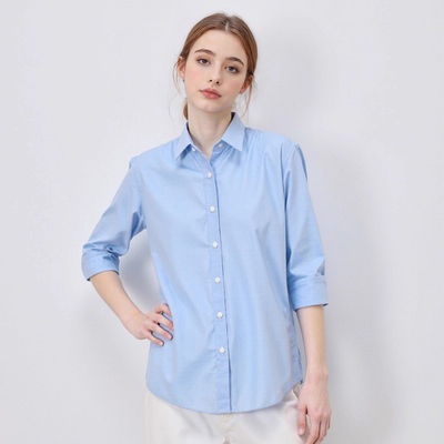 【H家】撤标撤柜！2025春秋款女士时尚净色清新磨毛正装长袖衬衫