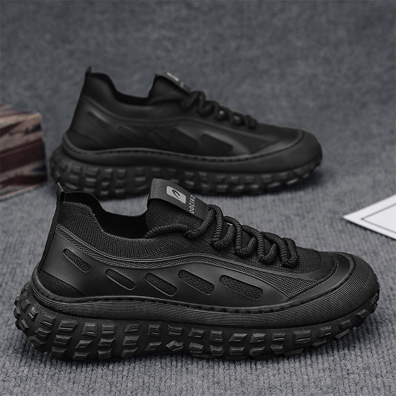 撤标撤柜（H）飞织透气网面休闲男士轻便厚底运动鞋袜子口潮鞋