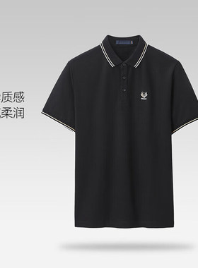 【H家】撤标撤柜！2026春秋男款撞色鹿头绣花拉架珠地短袖POLO衫