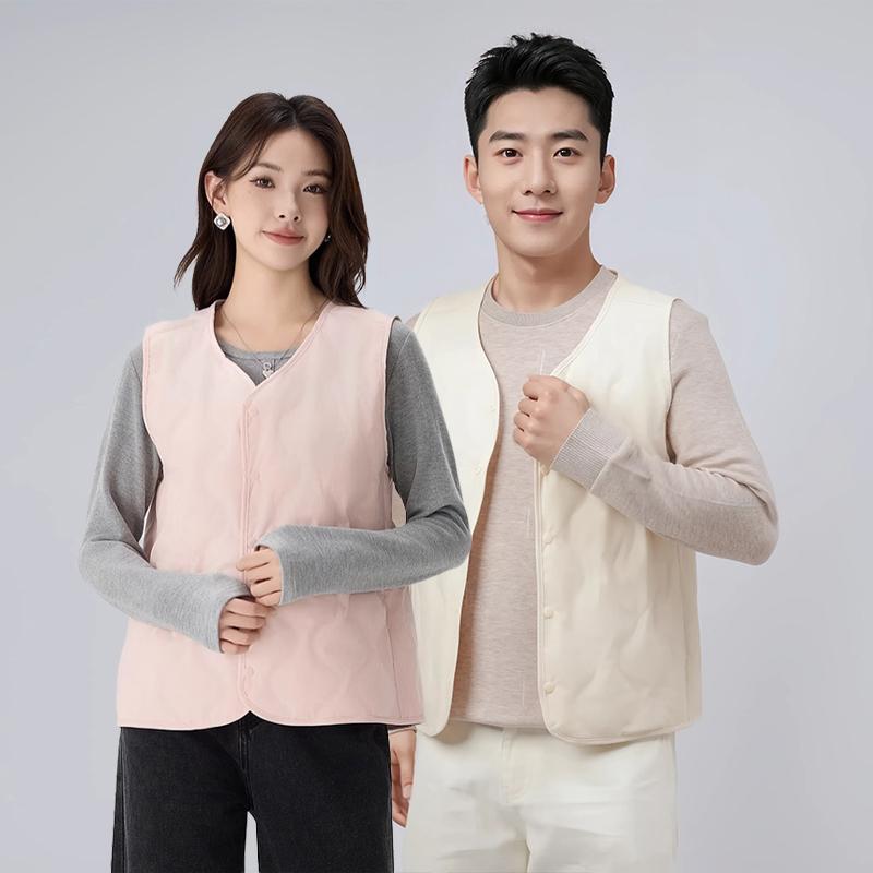 一线撤柜撤标2024年秋季男女同款韩版宽松压花休闲羊毛马甲坎肩