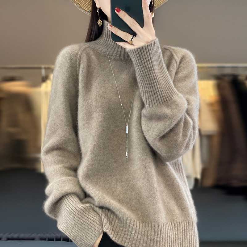 撤标撤柜！时尚爆款高领针织打底衫女洋气宽松加厚大码秋冬毛衣