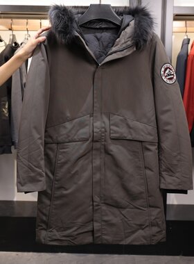 【H家】撤标撤柜！男士秋冬季帅气显瘦时尚连帽毛领中长款羽绒服