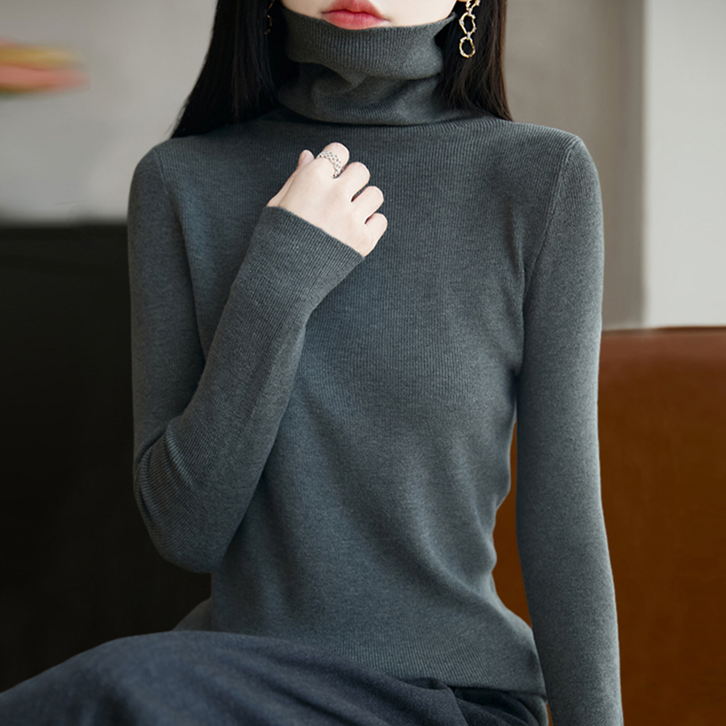 撤标撤柜（A）高领保暖内搭针织打底衫女士新款时尚洋气秋冬毛衣,女装/女士精品,毛针织衫,淘宝优惠券,粉丝福利购,淘宝优惠卷