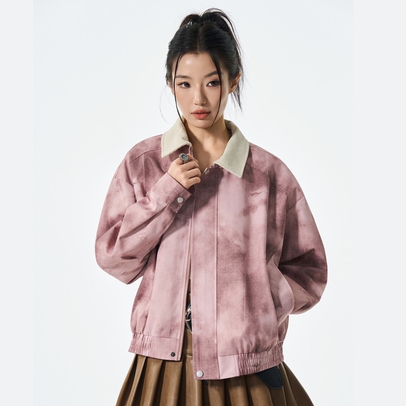 撤标撤柜（N）撞色翻领外套女春秋新款复古夹克宽松甜酷辣妹上衣,男装,夹克,淘宝优惠券,粉丝福利购,淘宝优惠卷