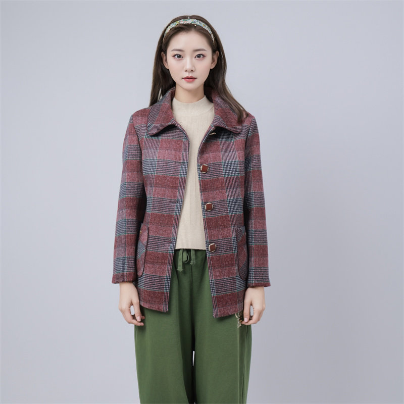 【杉家】撤标撤柜！2025秋冬女士时尚格纹中老年妈妈装小香风大衣