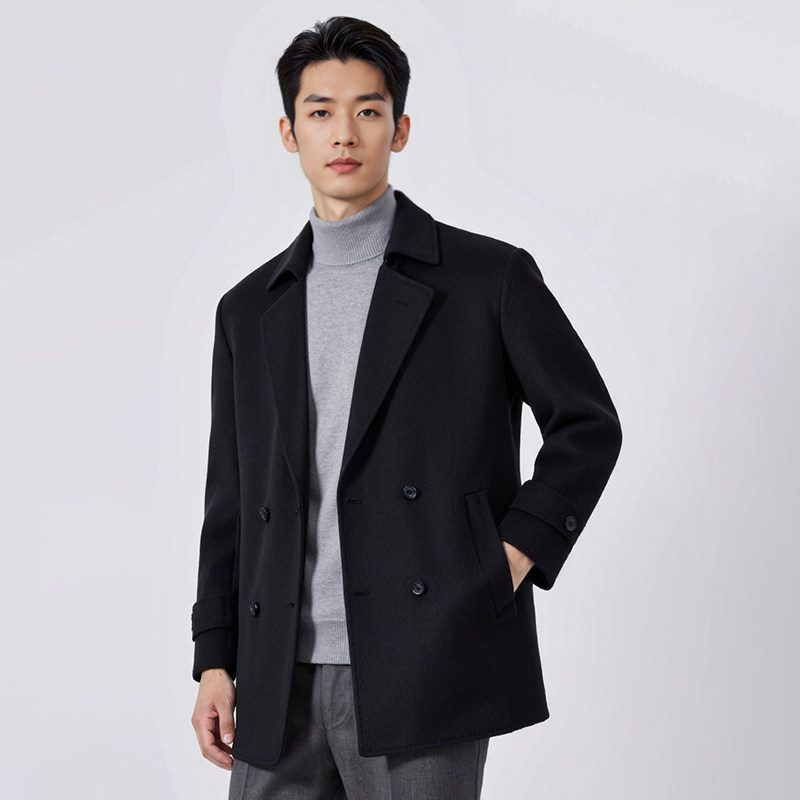 【杉家】撤标撤柜！2025秋冬男士新款商务经典双排扣翻领毛呢大衣,男装,夹克,淘宝优惠券,粉丝福利购,淘宝优惠卷