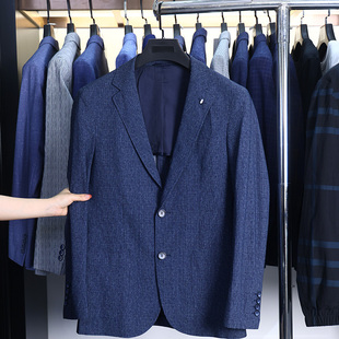 男士 春秋季 撤标撤柜 高弹花纹易打理凉爽轻便休闲西服 H家
