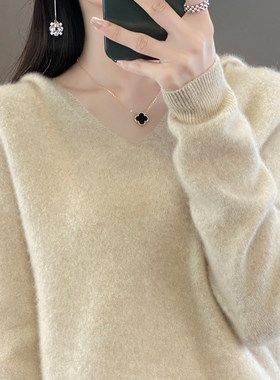 撤标撤柜(A)打底衫女100%纯羊毛连帽针织卫衣大码女装秋冬季毛衣