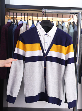 【H家】撤标撤柜！秋冬季男士简约舒适时尚保暖假两件套头针织衫