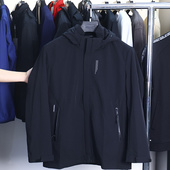 春秋季 撤标撤柜 男士 简约时尚 夹克外套 净色连帽中长款 H家