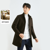 百搭加棉男士 时尚 简约帅100羊毛大衣 新款 一线撤柜品牌2024年冬季