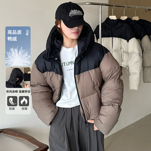 品牌撤柜冬季女士时尚百搭潮流保暖舒适新款韩系连帽短款羽绒服