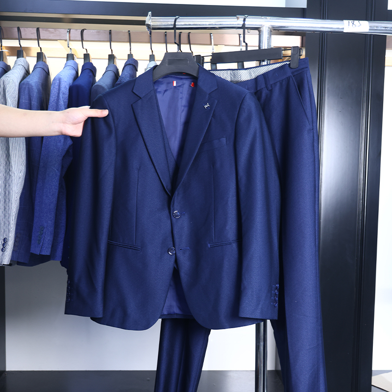 【H家】撤标撤柜！春季男士净色舒适商务绅士套西三件套礼服套装