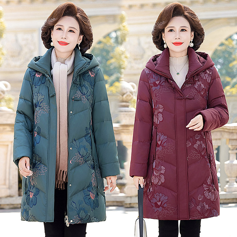 【豆家】撤柜撤标 2025年 新款时尚中国风绣花连帽羽绒服
