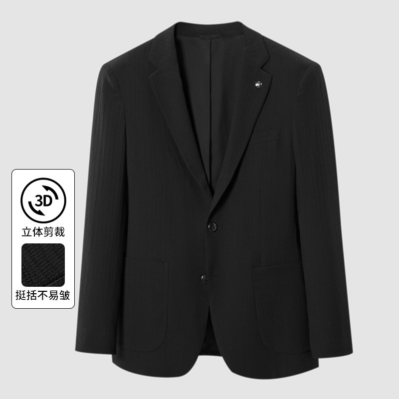 一线撤柜撤标2024春新款时尚轻旅系列后中开衩简约弹力休闲西服男