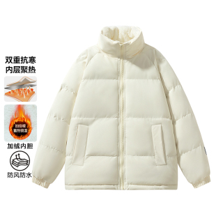 品牌撤柜冬季时尚加绒加厚外层抗寒内层聚热防风立领棉服(男女款)