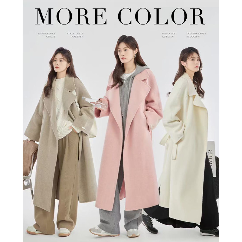【杉家】撤柜！秋冬女高端过膝长款宽松韩版显瘦双面羊毛毛呢大衣,女装/女士精品,毛呢外套,淘宝优惠券,粉丝福利购,淘宝优惠卷