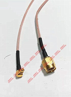 50欧射频跳线MMCX-JW公弯头转SMA-J公头RG178转接网桥信号连接线