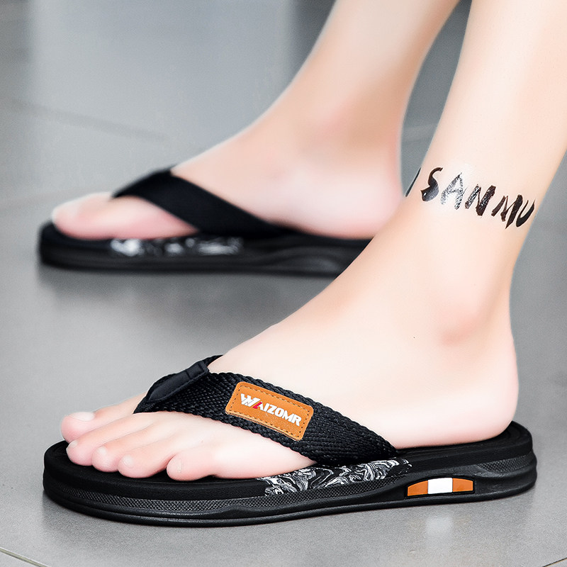 外贸原单布带透气防臭人字拖鞋男士户外穿防滑耐磨减震沙滩凉拖鞋