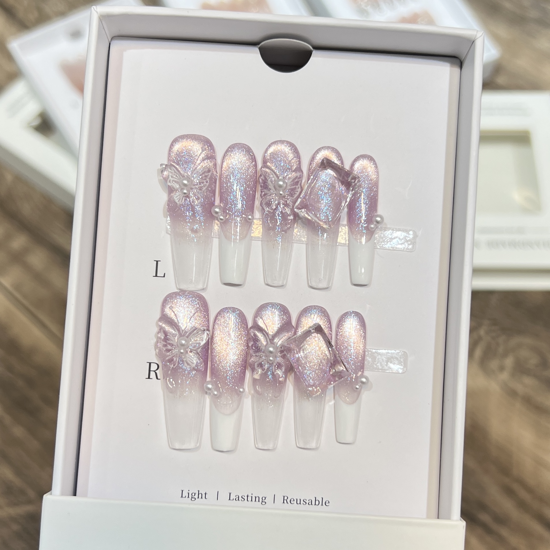 高级感气质显白猫眼法式穿戴甲