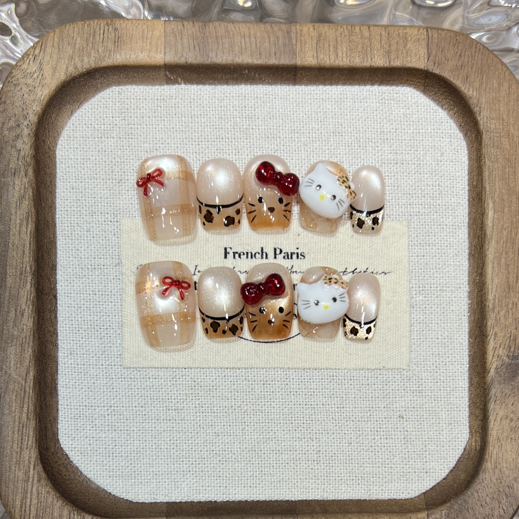 法式卡通中长款蝴蝶结穿戴甲