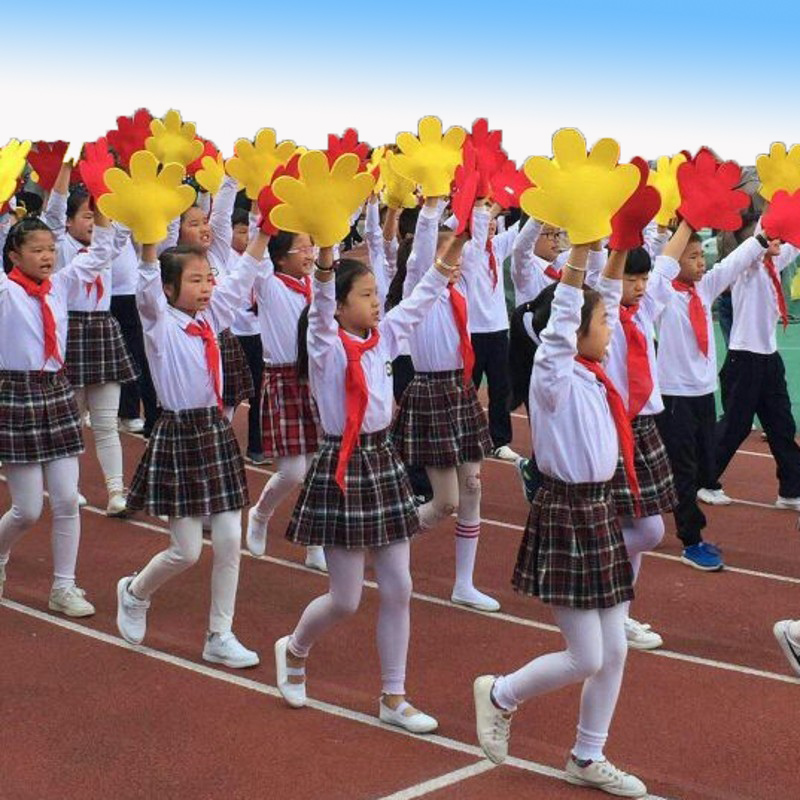 加油五指手掌道具手套幼儿园演出花运动会开幕入场式手持火炬创意