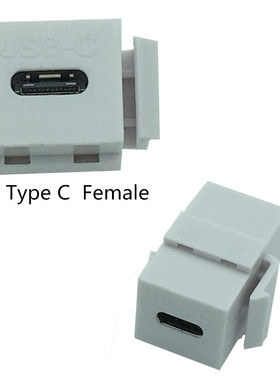 USB 3.1 TYPE-C 母母对接头模块转接头面板卡扣头 黑色/白色