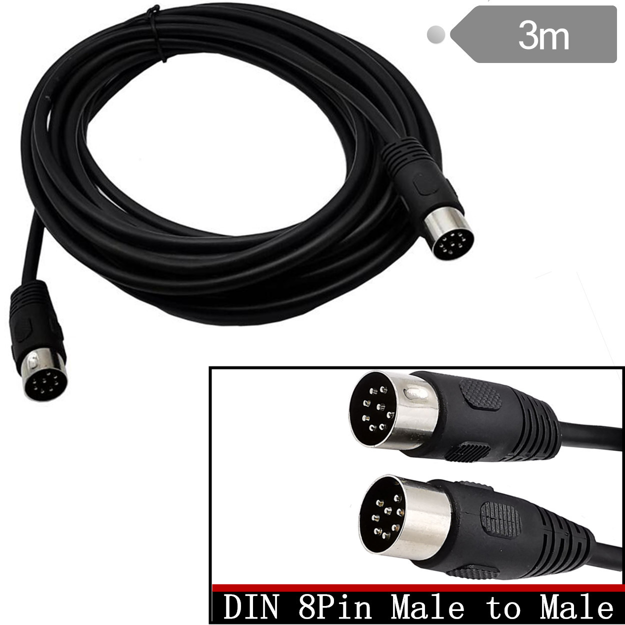 8芯大DIN 8Pin 公大din 8p连接线 din 8pin 公对公信号连接线