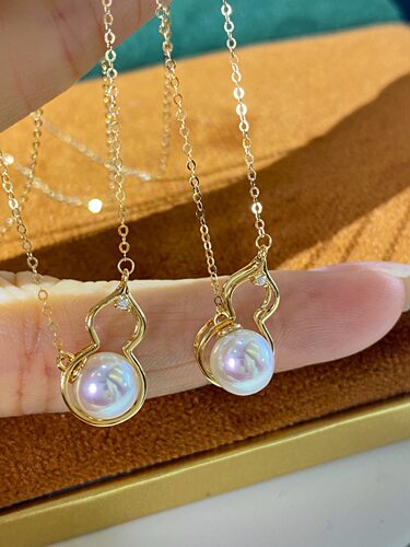 项链akoya 7mm海水珍珠女款18k金套链