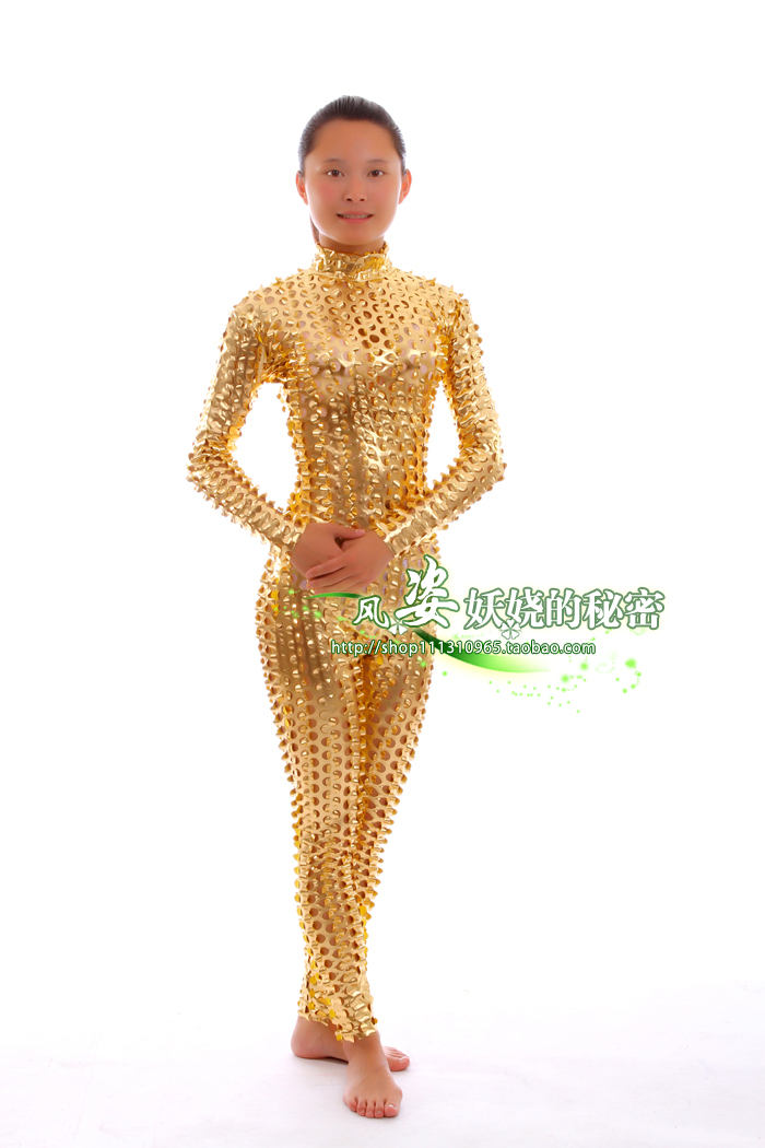 金色镂空动漫人物圣诞节演出服
